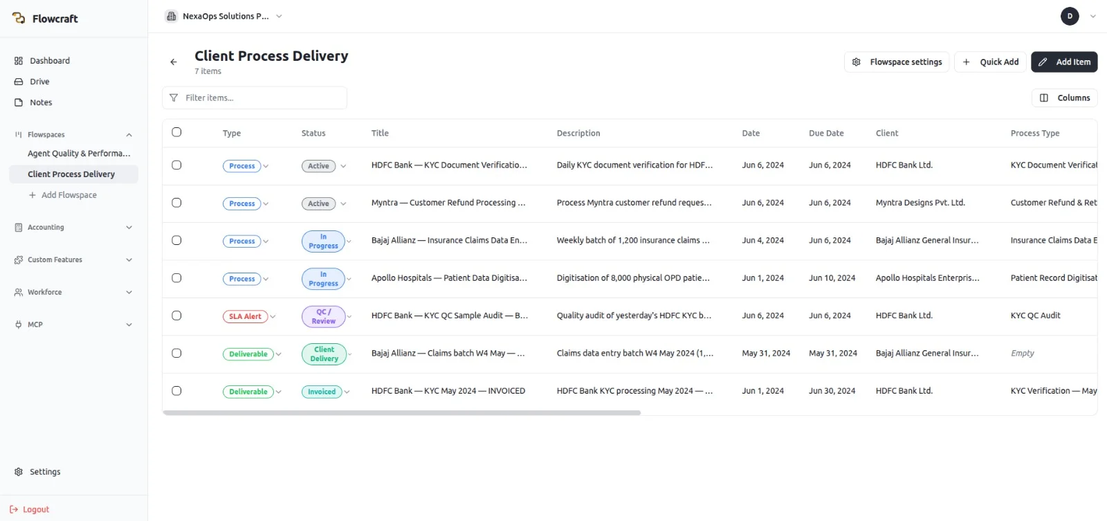 Work Management — product screenshot